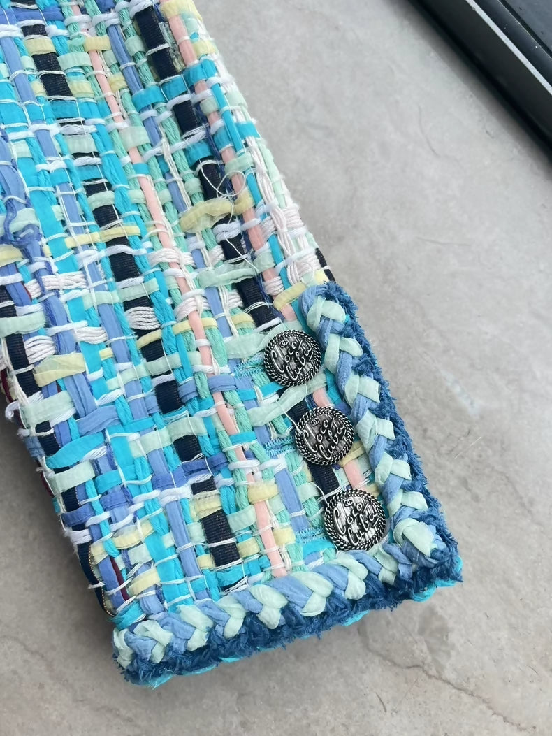 Chanel 2017 Cuba collection blue tweed jacket