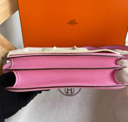 Hermes Pink Epsom Leather Mini Constance Bag