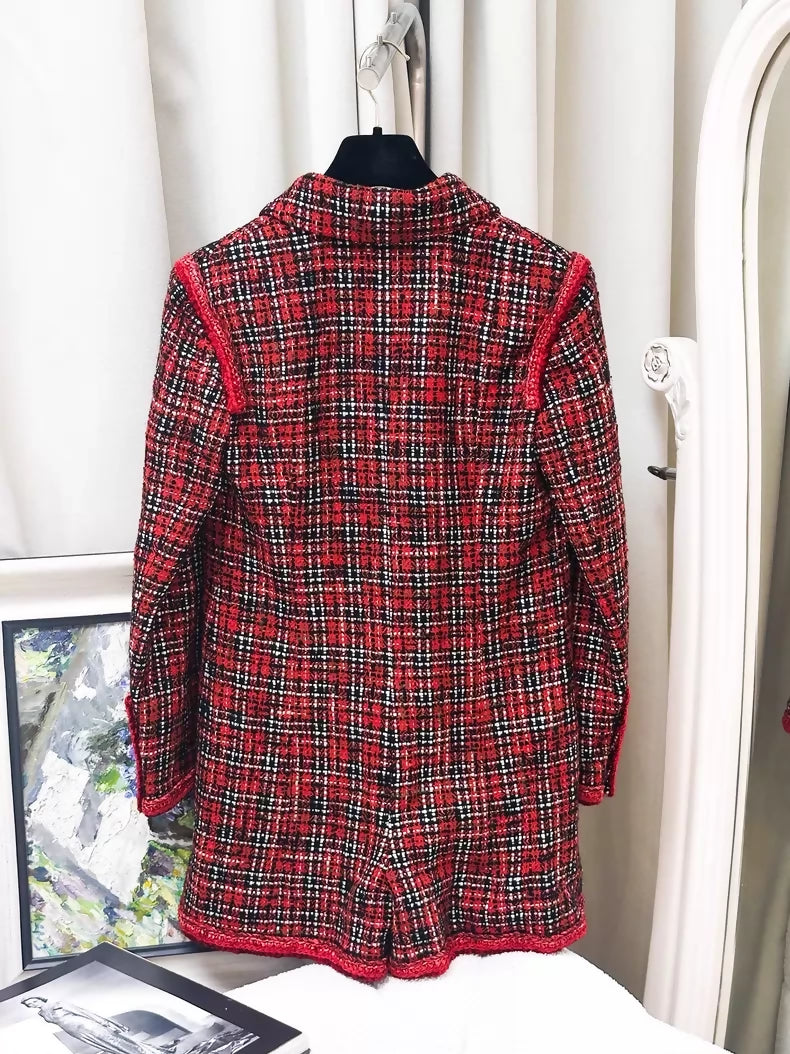 Chanel 20S red tweed jumpsuit