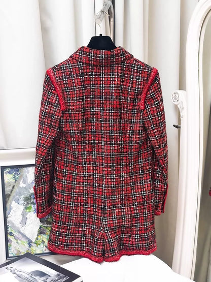 Chanel 20S red tweed jumpsuit