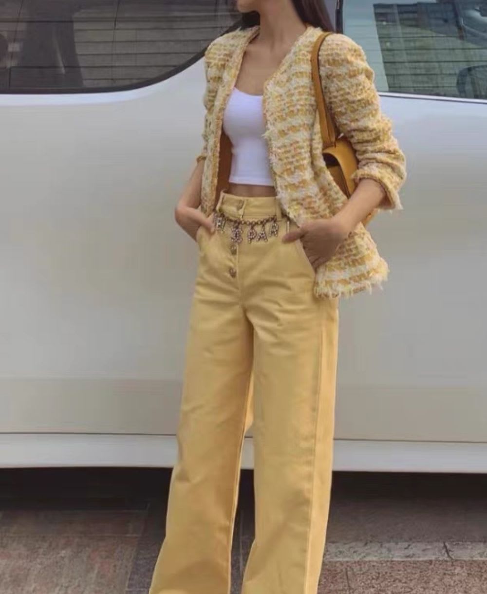 Chanel yellow woven coat – Wararni.com