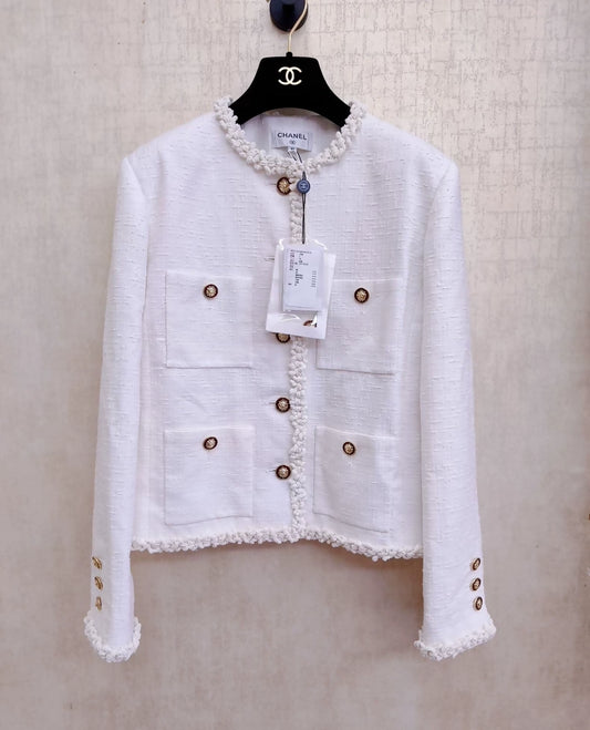 Chanel 26A white moonlight jacket
