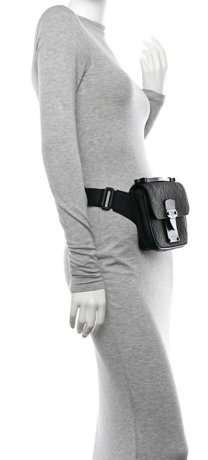 Louis Vuitton Matte Black Taurillon Monogram S Lock Sling Crossbody Waist Bag