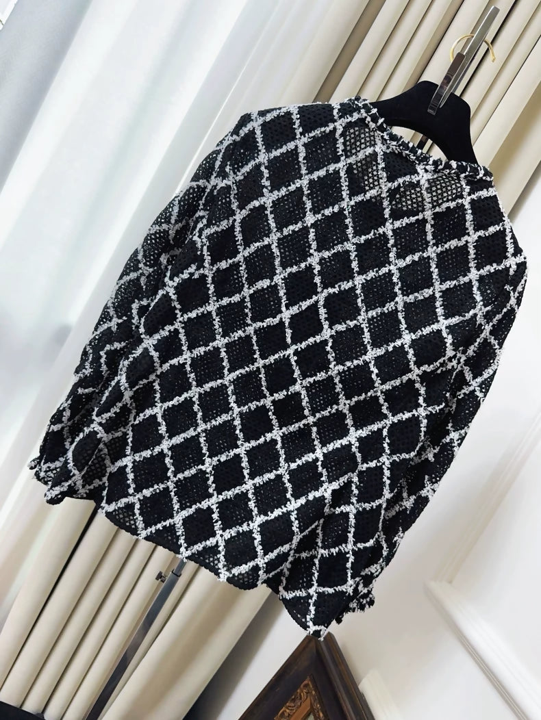 Chanel 25S black & white tweed jacket
