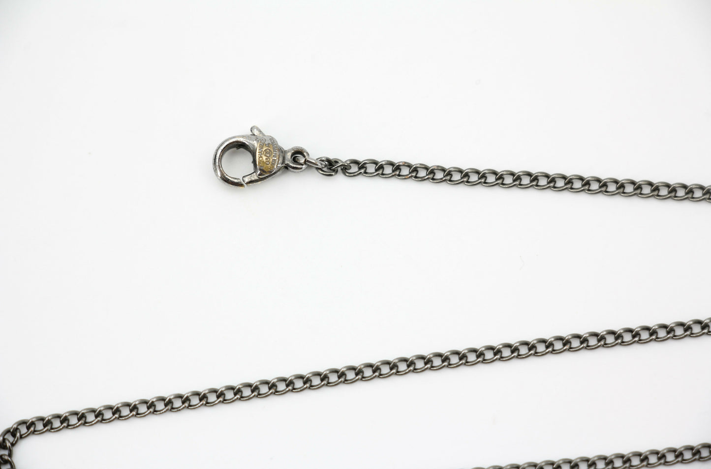 Chanel Vintage 03A Enamel Black Skull Grey CC Necklace