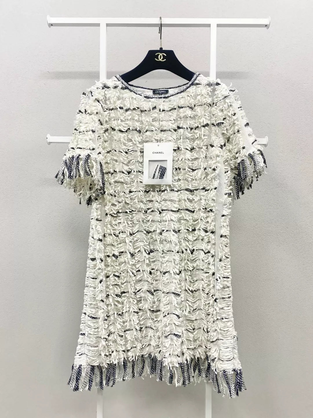 Chanel 18S black and white tweed dress