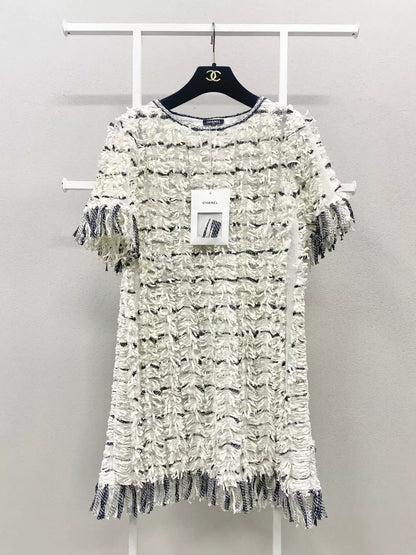 Chanel 18S black and white tweed dress