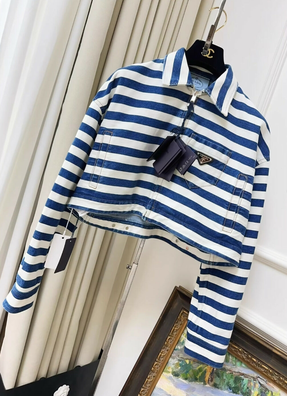 Prada blue and white jacket