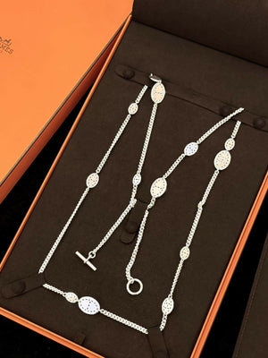 Hermès Farandole / Roulis Chain Necklace 925 Sterling Silver L 100 cm)