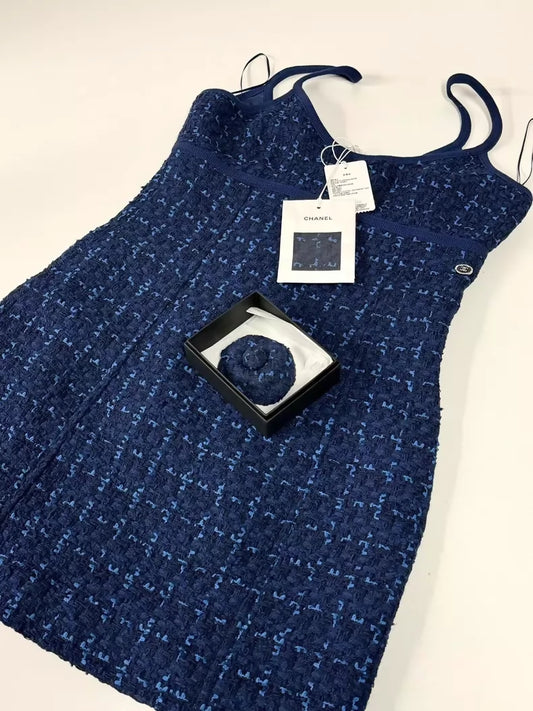 Chanel 24p Blue Tweed Dress