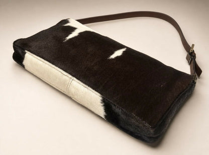 Rare Vintage 1999 FW FENDI Cow Print Pony Baguette Flap Bag