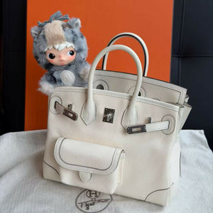 Hermès Birkin 25 Cargo Nata Canvas & Swift Leather with Gold Hardware