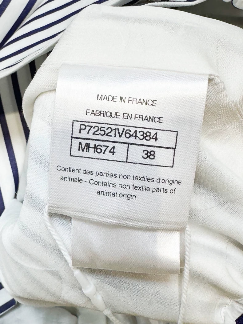 Chanel 22S blue and white striped shirt