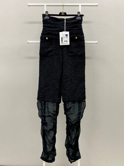 Chanel 21S black high waist trousers