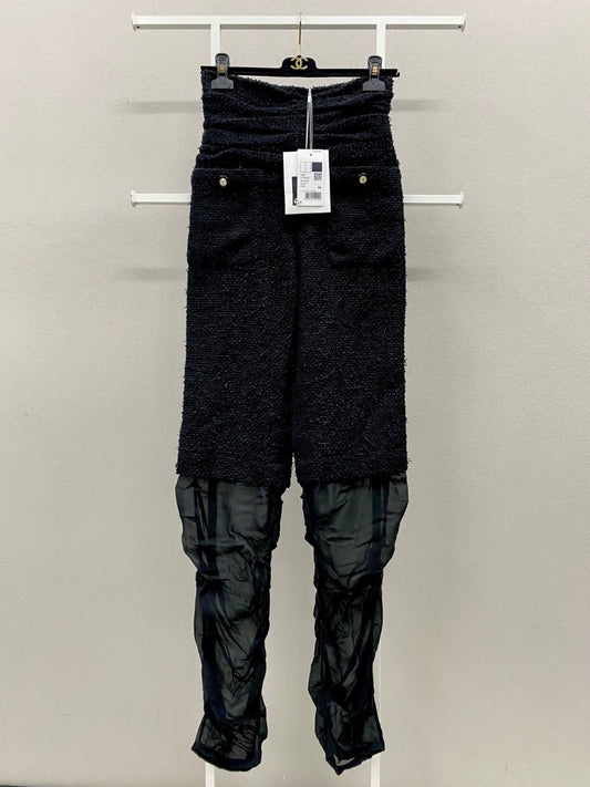 Chanel 21S black high waist trousers