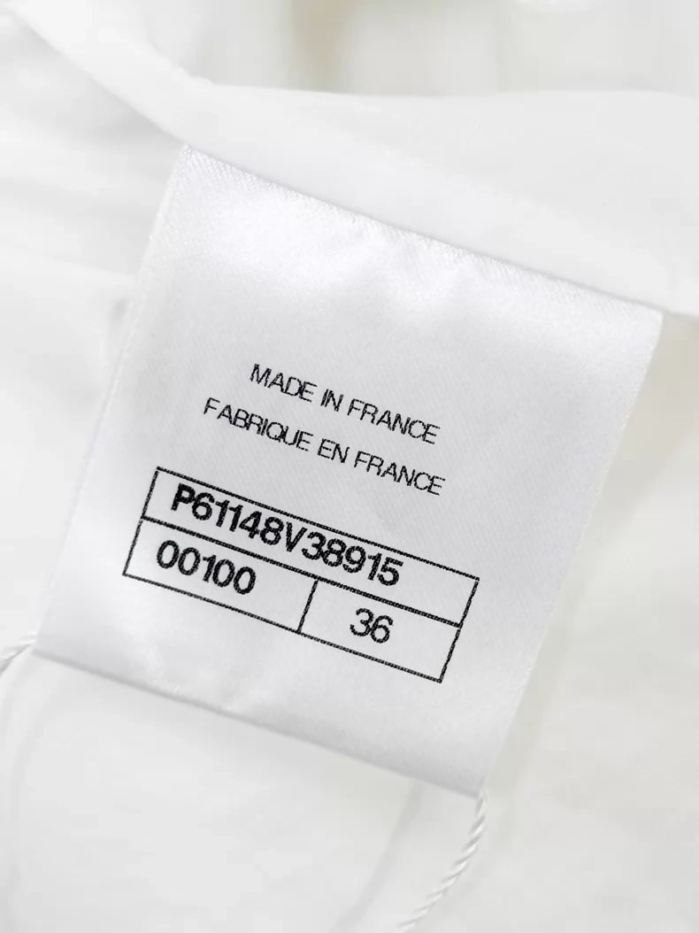 Chanel 19S Black CC print white shirt
