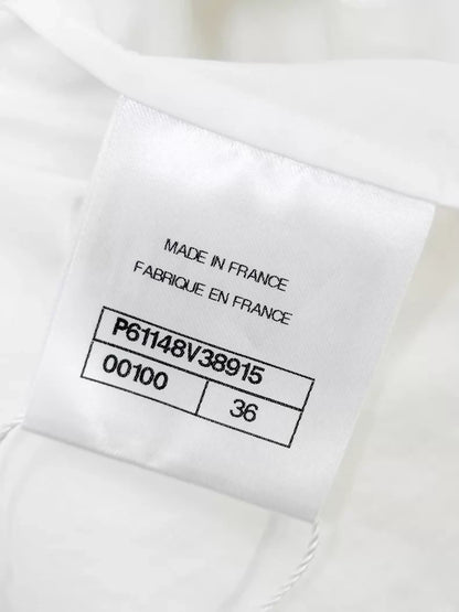 Chanel 19S Black CC print white shirt