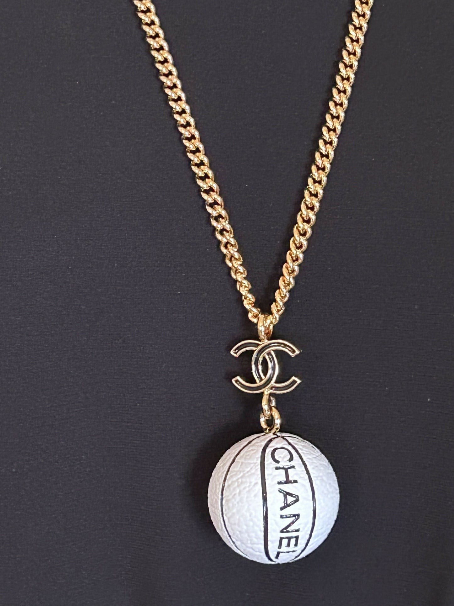 Chanel basketball necklace