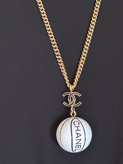 Chanel basketball necklace