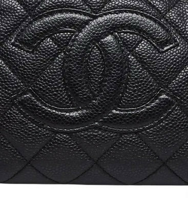 Chanel PPT Black Quilted Caviar Leather Petite Timeless Shopping Tote Bag GHW