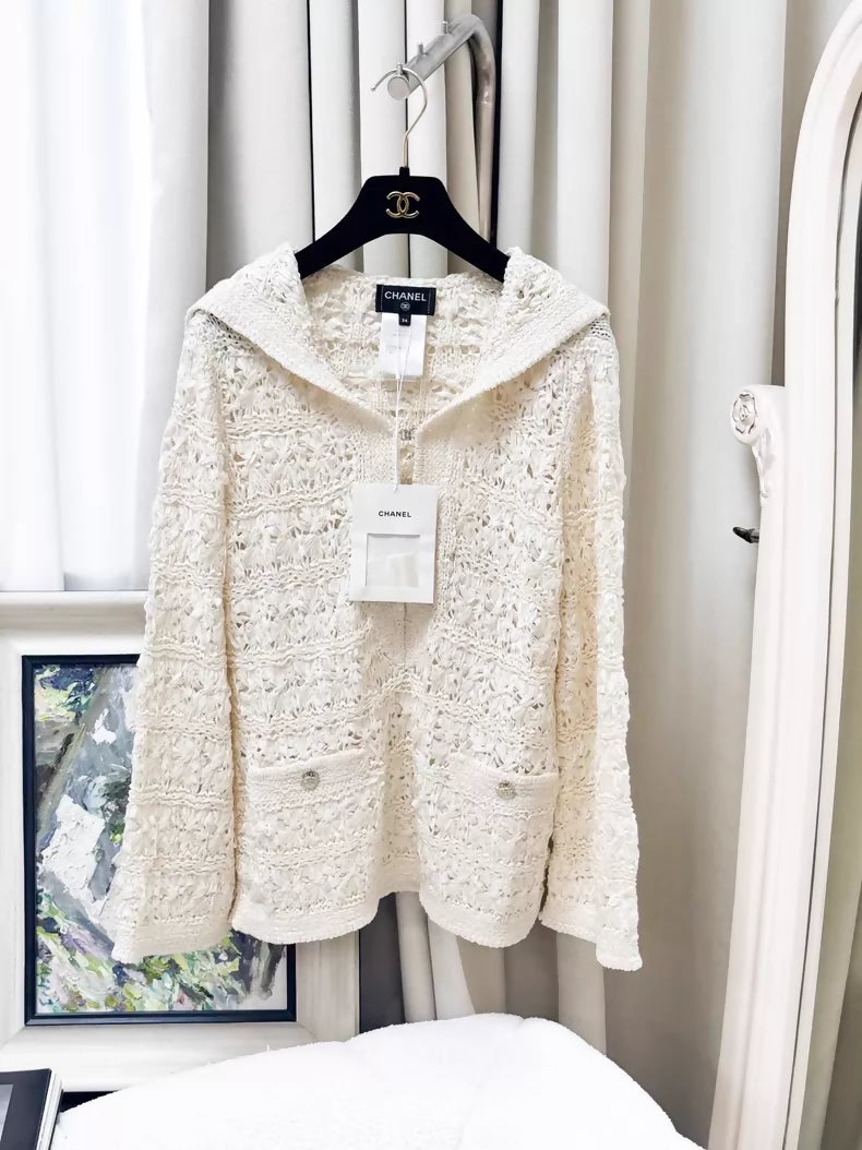 Chanel 24S ecru knit top