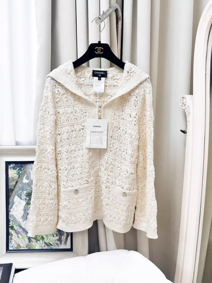 Chanel 24S ecru knit top