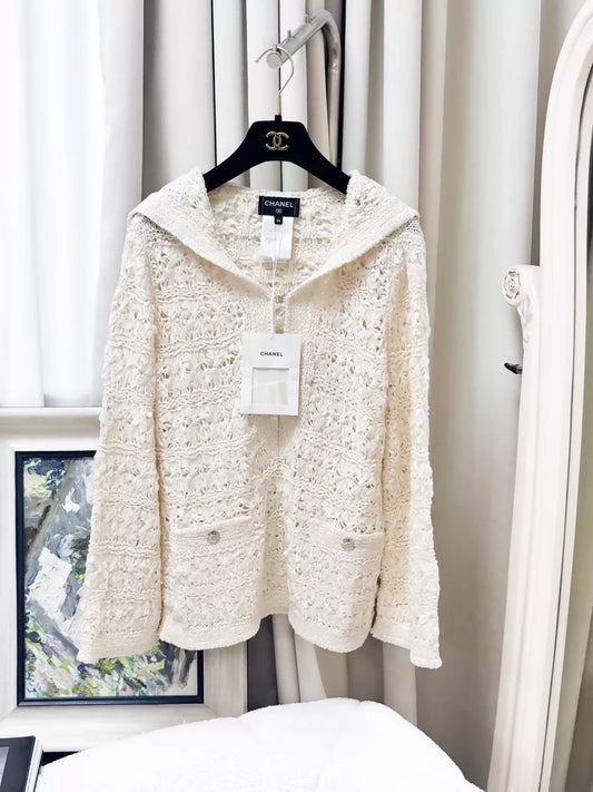 Chanel 24S ecru knit top