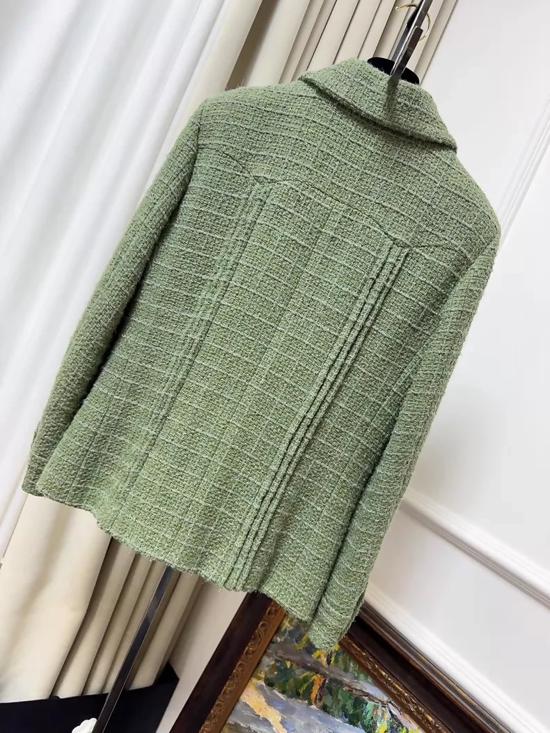 Chanel Cuba Collection runway piece, light green tweed jacket