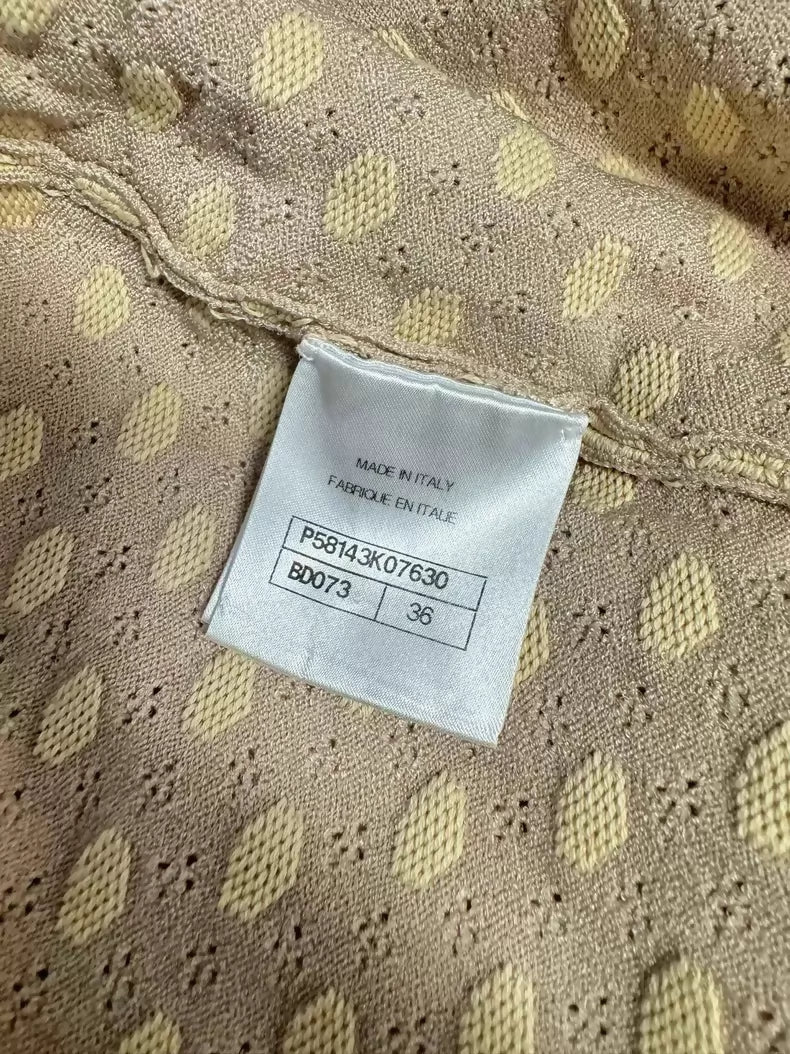 Chanel 18C light Yellow cardigan and skirt suit set