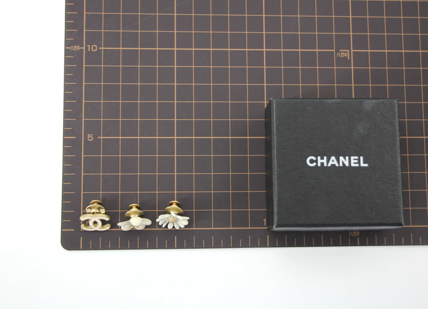 Chanel Vintage 10P Enamel Pink Camellia & Chrysanthemum & Pink CC Three-Piece Brooch