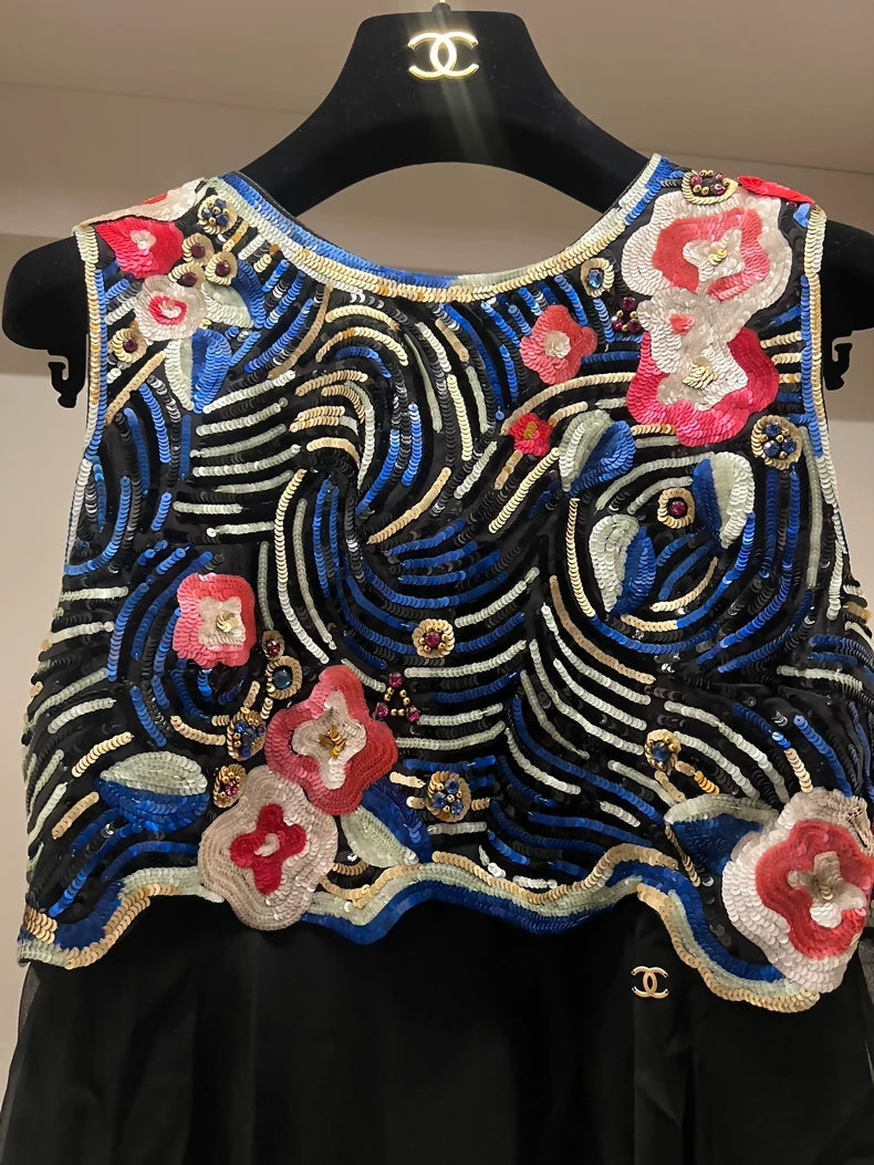 Chanel 01A black Gemstone Dress