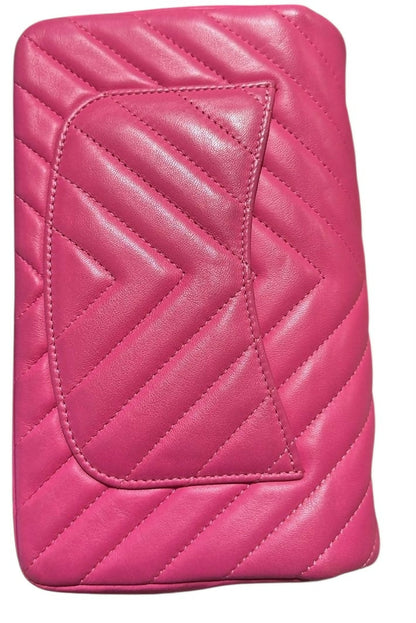 Chanel Hot Pink Chevron mini flap bag GHW