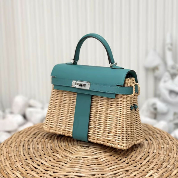 Hermès Mini Kelly Picnic Green Swift Leather with Palladium