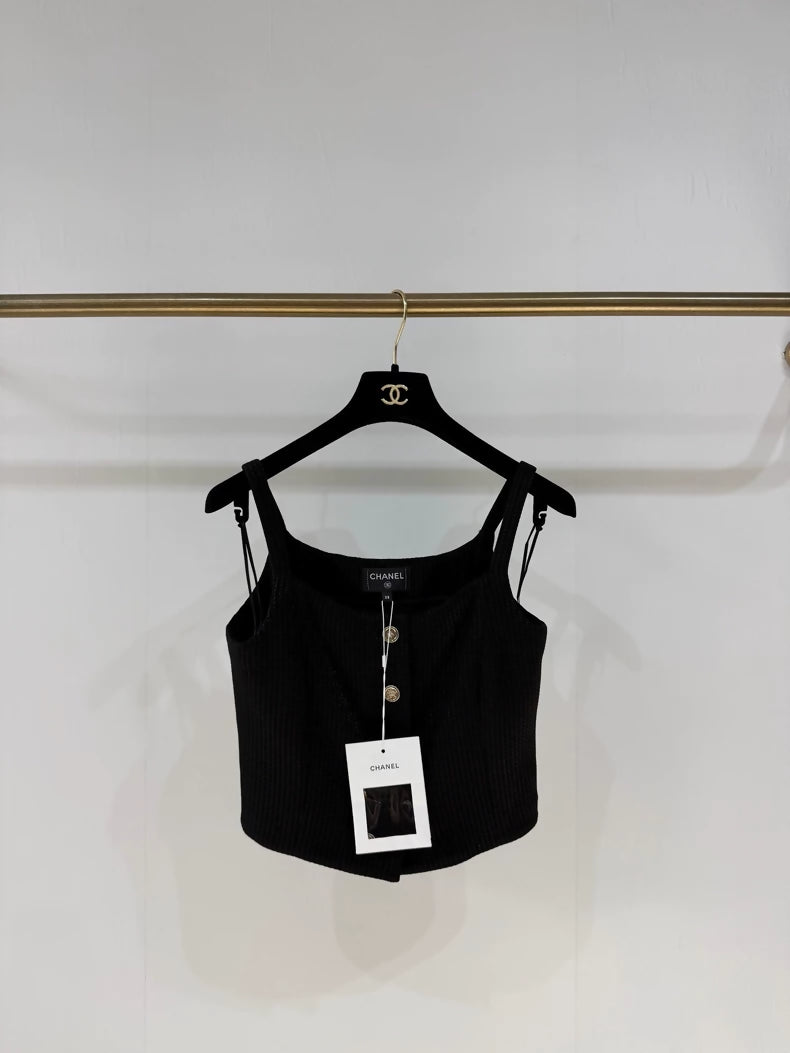 Chanel 25C Black Knit top
