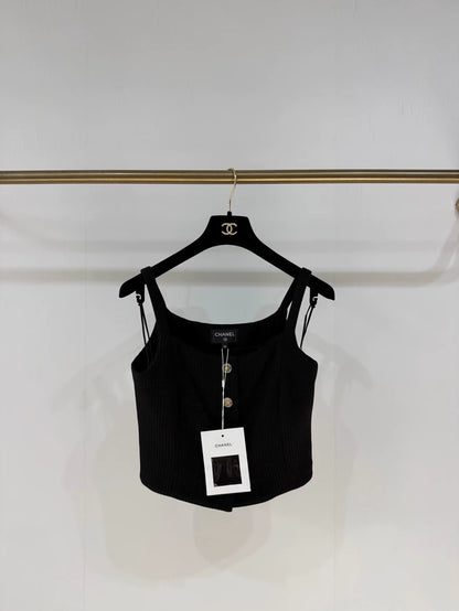 Chanel 25C Black Knit top
