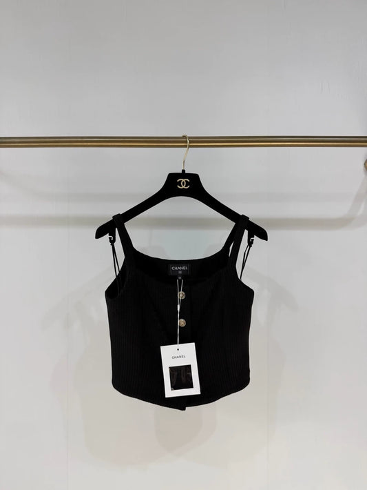 Chanel 25C Black Knit top