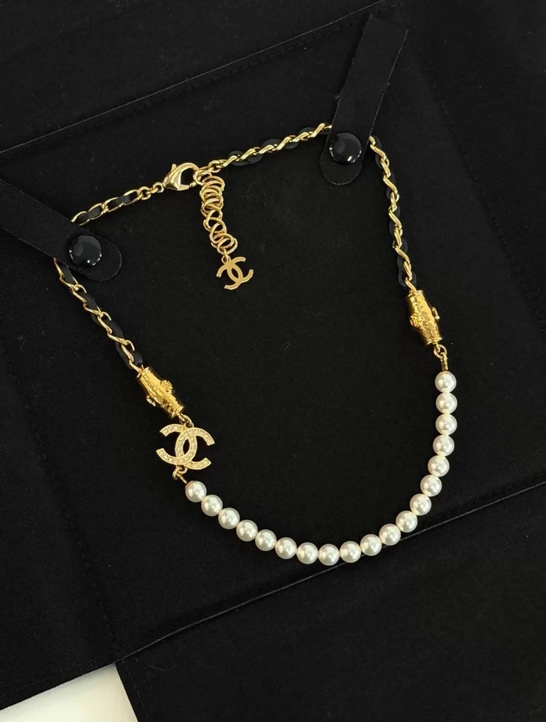 Chanel 23A gold Pearl  Necklace