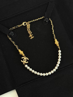 Chanel 23A gold Pearl  Necklace