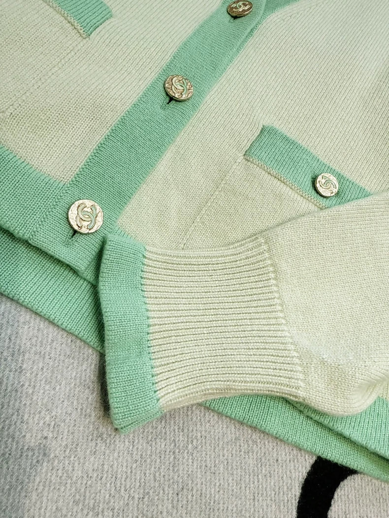 Chanel 23 mint green cardigan
