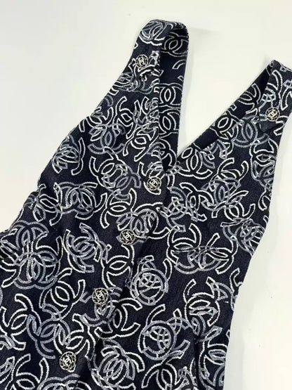 Chanel 22S cc logo black dress