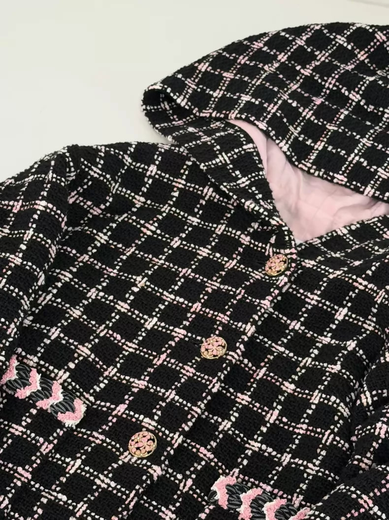 Chanel 24S Black and Pink Long Coat