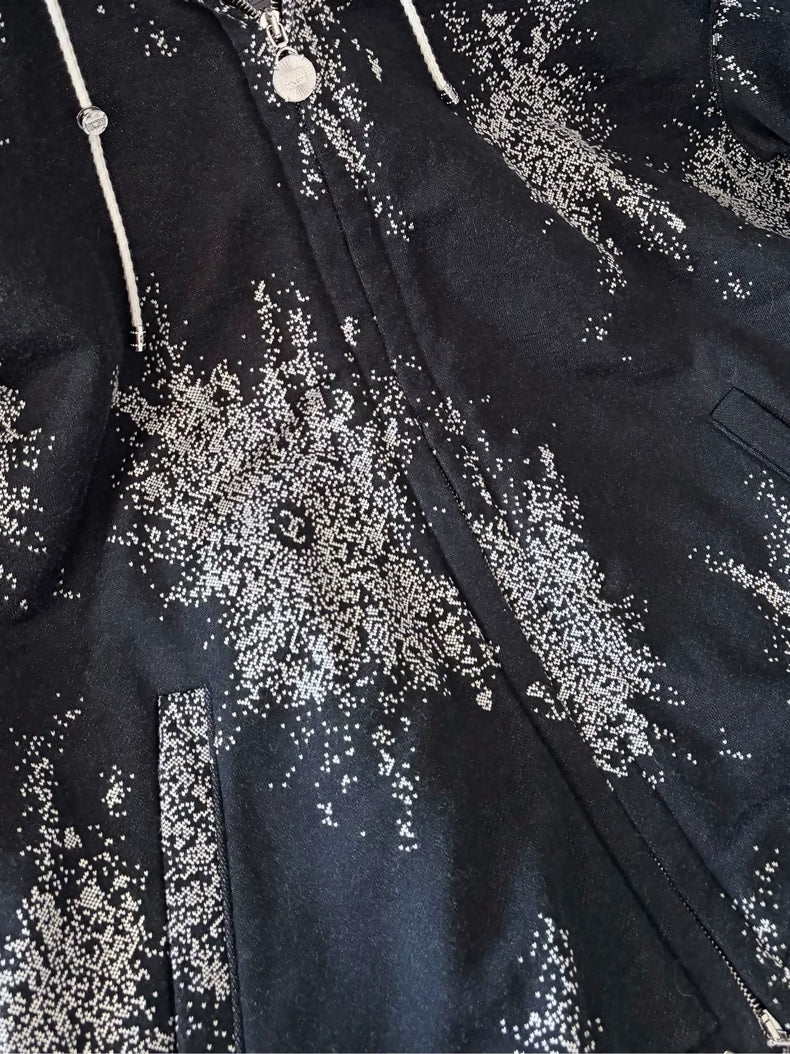 Chanel 25B black Fleece Lined Hooded Jacket