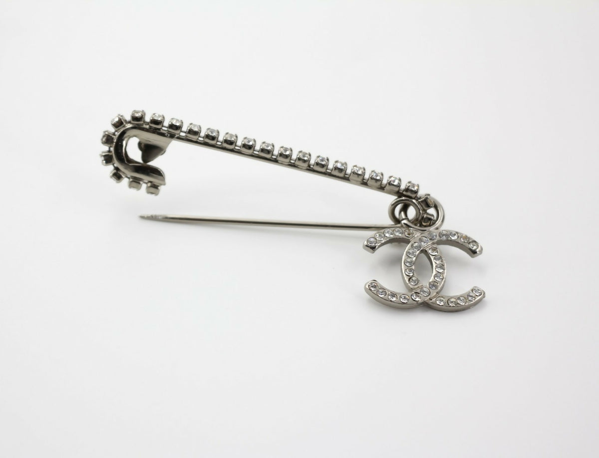 Chanel Vintage 01P Rhinestone Spring/Summer Collection Silver-Tone Brooch