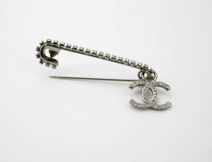 Chanel Vintage 01P Rhinestone Spring/Summer Collection Silver-Tone Brooch