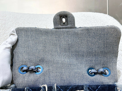 Chanel Paris-Dallas Flap Bag in Blue Patchwork Denim with Aged Silver Hardware (2014)