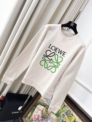 LOEWE beige crew neck long-sleeved sweatshirt