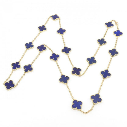 Van Cleef & Arpels Vintage Alhambra Lapis Lazuli 20 Motif Yellow Gold Necklac