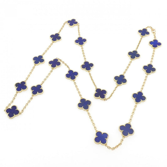 Van Cleef & Arpels Vintage Alhambra Lapis Lazuli 20 Motif Yellow Gold Necklac