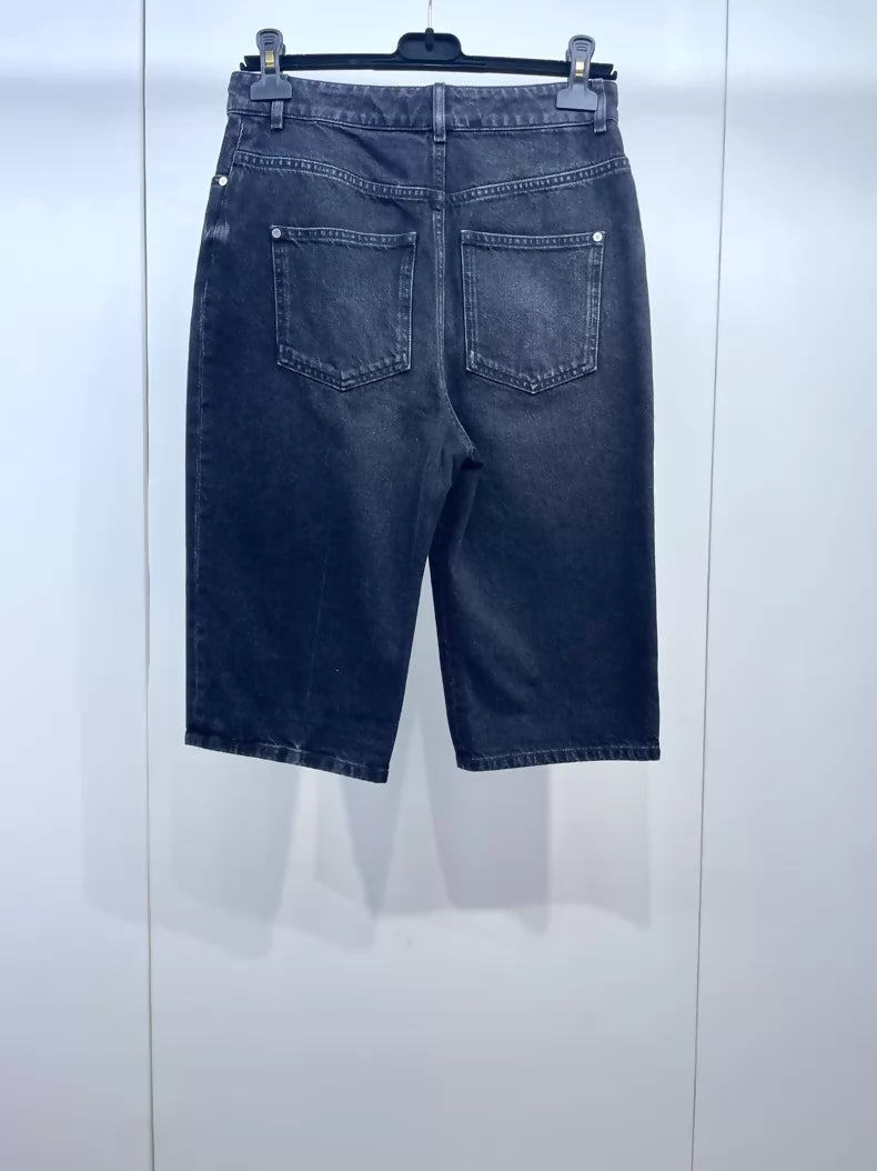 Chanel 24A Black Denim Shorts