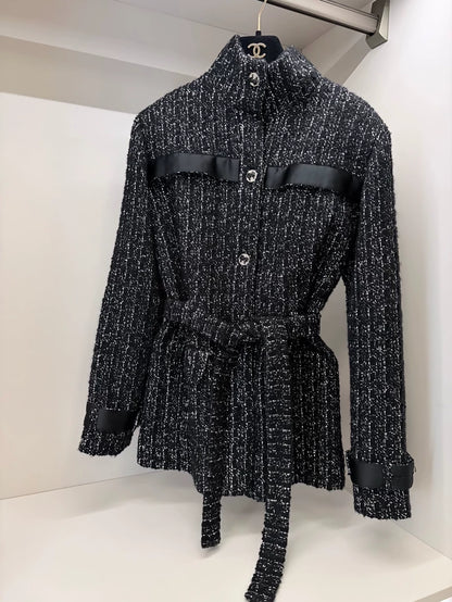 Chanel 25k black tweed jacket